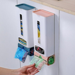 Wall Mounted Garbage Bag Storage Box Storage Box Plastic Bag Dispenser Storage Box Dark Blue
