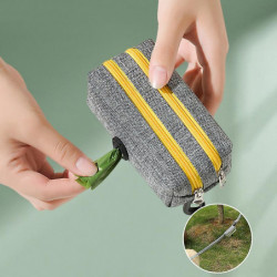 Pet Trash Bag, Dog Trash Bag Storage Bag (Yellow Double Zipper)