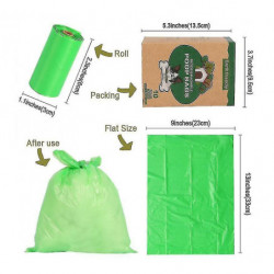 Yyh-10pcs Sac à ordures biodégradable pour animaux de compagnie Protection de l’environnement Sac à crottes [...]