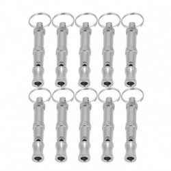 10pcs Adjustable Dog Whistle Trainer Sound Waves Stainless Steel Pet Training Supplies