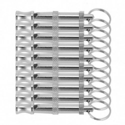 10pcs Adjustable Dog Whistle Trainer Sound Waves Stainless Steel Pet Training Supplies
