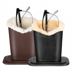 Toyvian 2pcs Eyeglasses Holder Leather Plushed Eyewear Holding Stand Glasses Protective Holder For Desks Or Nightstand