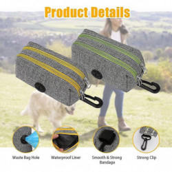 Dog Poo Bag Holder Pet Waste Bag Dispenser With 2 Zippers, Spring Fastener And Durable Hook Oxford Cloth Dog Trash [...]