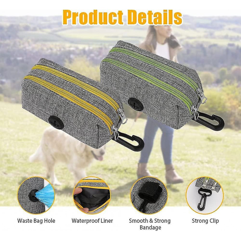 Dog Poo Bag Holder Pet Waste Bag Dispenser With 2 Zippers, Spring Fastener And Durable Hook Oxford Cloth Dog Trash [...]