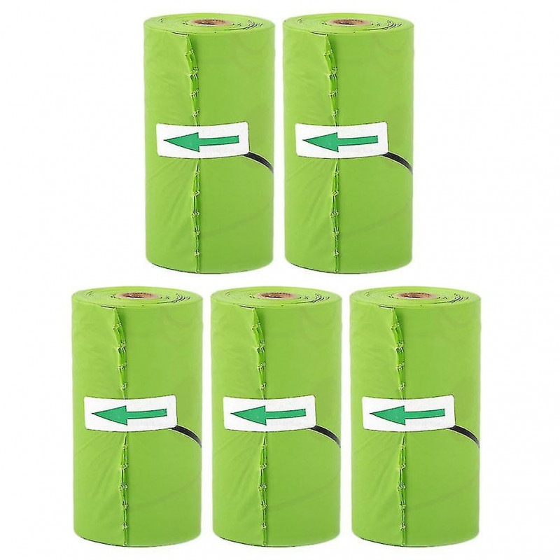 5 Rolls/75pcs Convenient Pet Poop Bags Biodegradation Disposable Garba