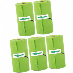 5 Rolls/75pcs Convenient Pet Poop Bags Biodegradation Disposable Garba