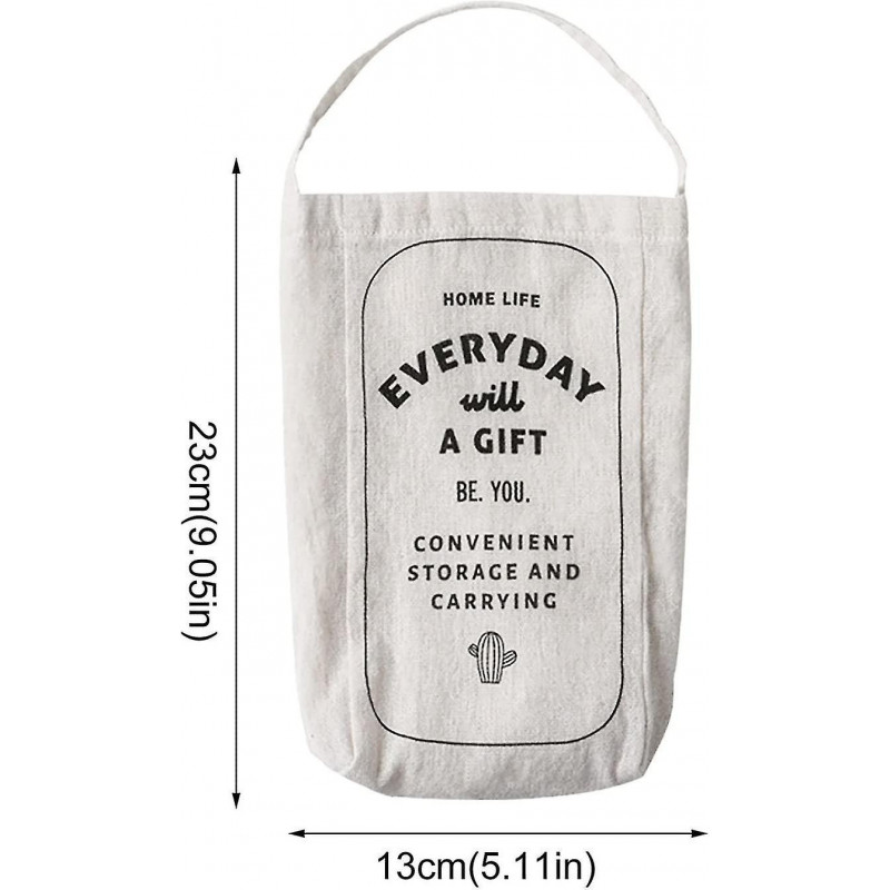 Plastic Bag Holder Natural Cotton Grocery Shopping Bag Holder Cute Pantry D