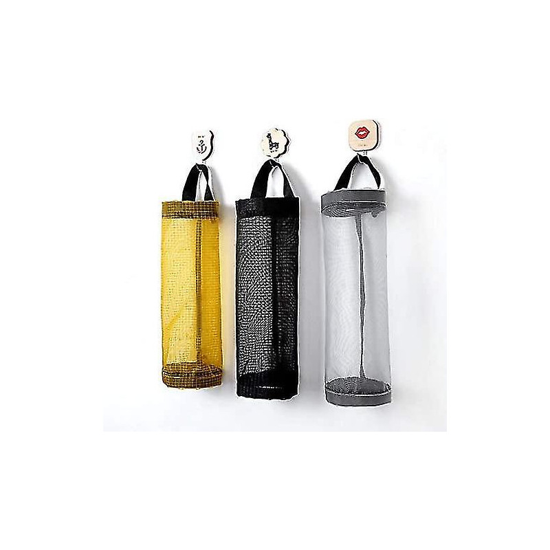 Kitchen Mesh Hanging Bag Rubbish Bags Dispenser Garbage Plastic Bag Storage