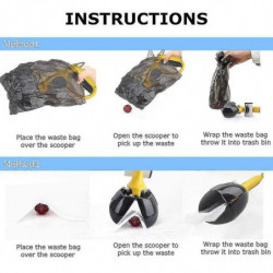 Scooper de déchets d’animaux de compagnie portable, scoop de caca avec 2 sacs à déchets en rouleau, caca