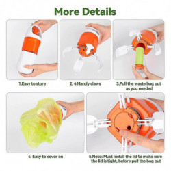 Portable Dog Pooper With 90 Bags, 2-in-1 Dog Pooper For , Medium And Small , Flexible 4 Claws, Leak