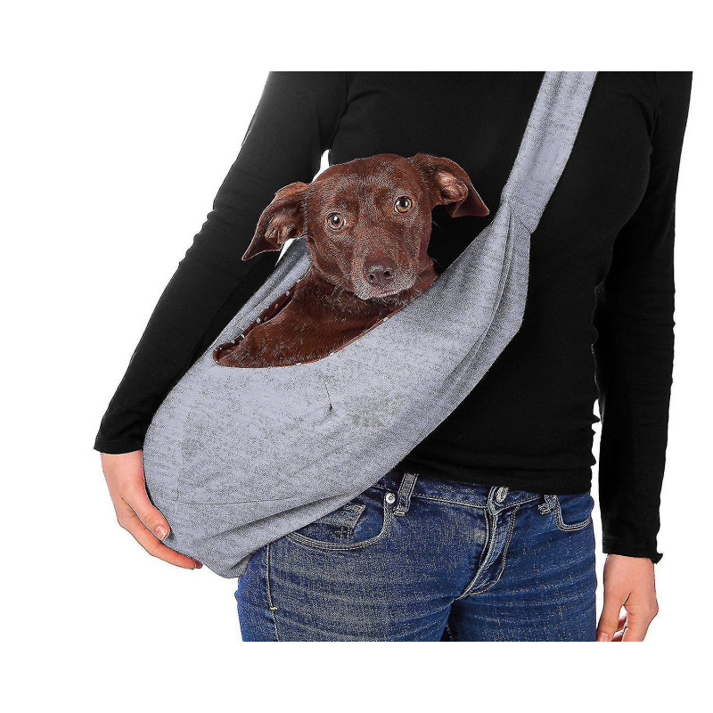 Dog Cross Shoulder Backpack Portable Pet Bag For Pet Go Out (couleur: gris)