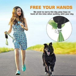 Dog Poop Bag Dispenser With Waste Bag Holder - Improved Elastic Strap And Metal Buckle Perfect For Any Dog Leash [...]