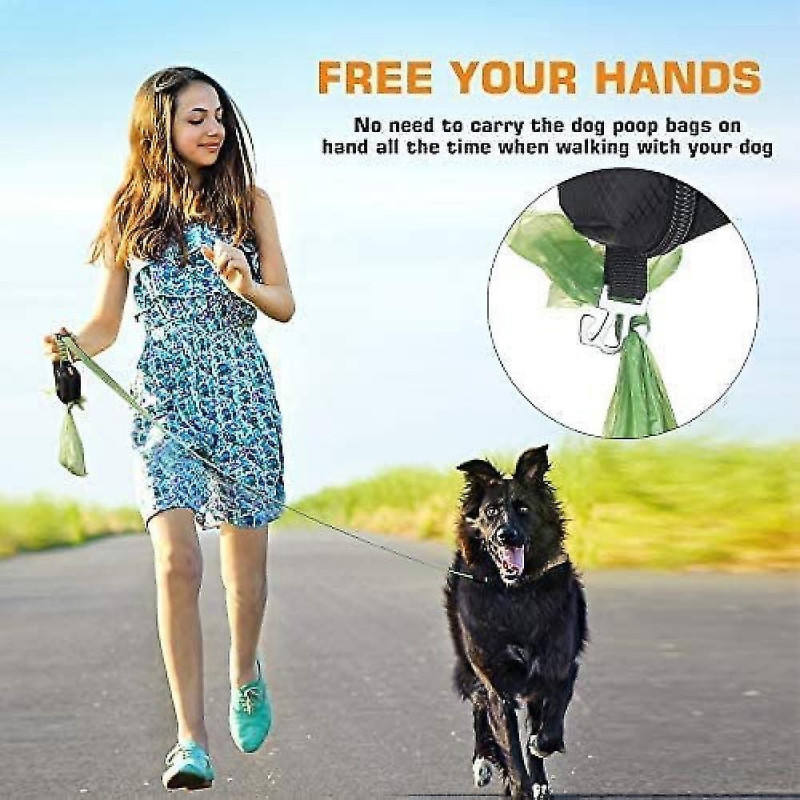 Dog Poop Bag Dispenser With Waste Bag Holder - Improved Elastic Strap And Metal Buckle Perfect For Any Dog Leash [...]