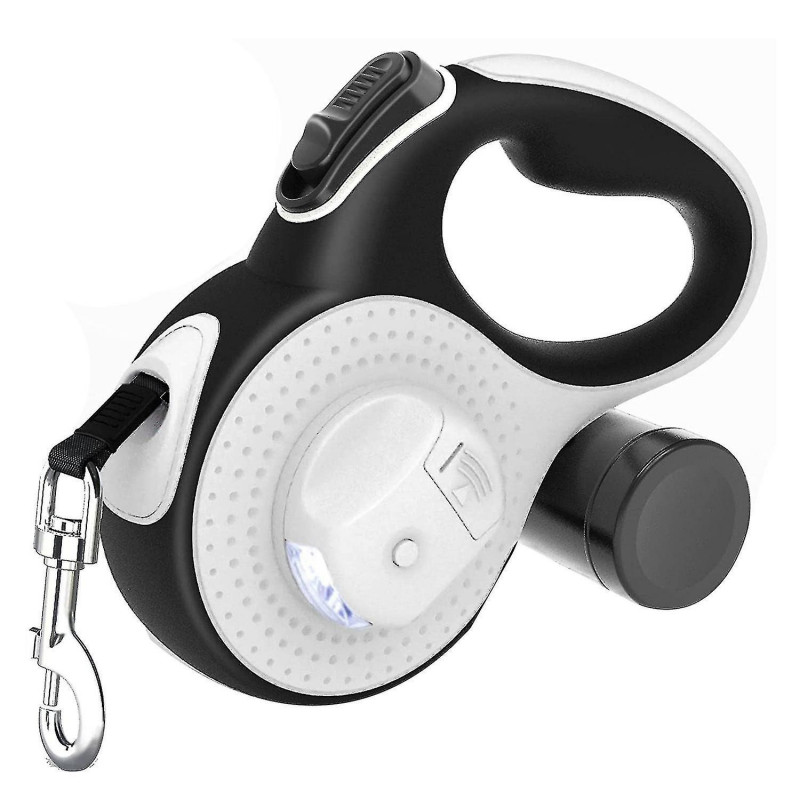Retractable Dog Leash With Light And Dog Poop Bag Dispenser