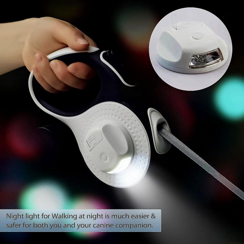 Retractable Dog Leash With Light And Dog Poop Bag Dispenser