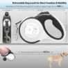 Retractable Dog Leash With Light And Dog Poop Bag Dispenser