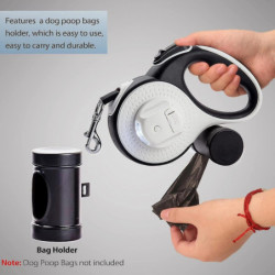 Retractable Dog Leash With Light And Dog Poop Bag Dispenser