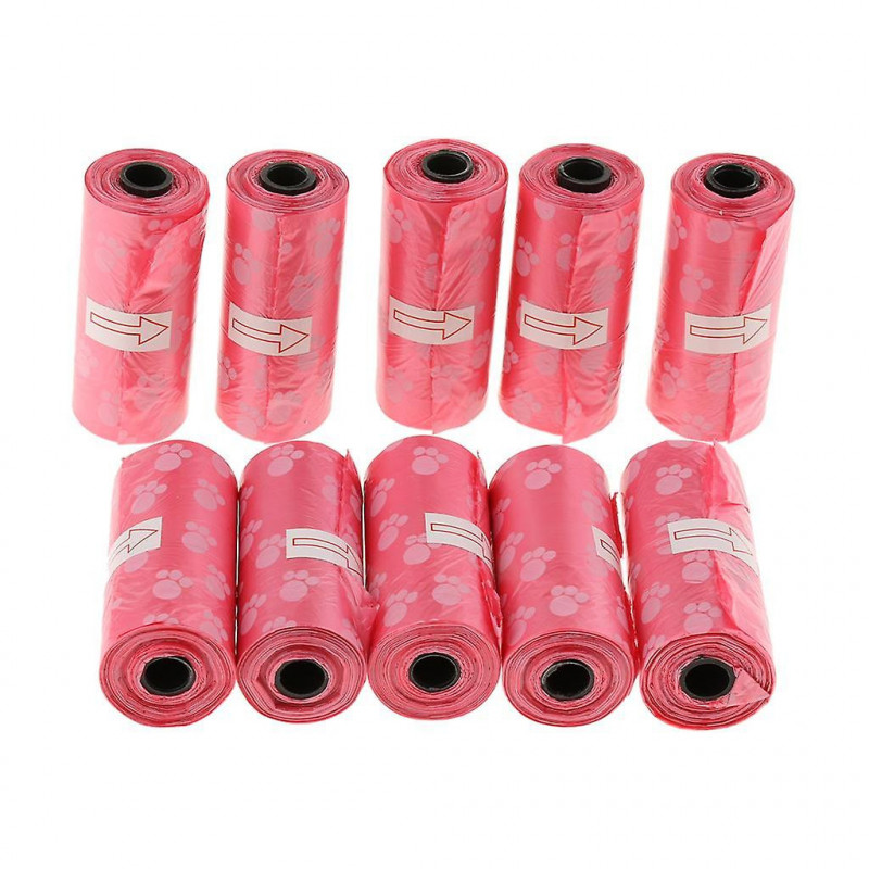 10pcs Pet Dog Puppy Waste Poop Bags Standard And Biodegradable Red