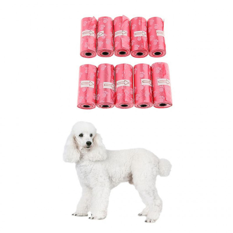 10pcs Pet Dog Puppy Waste Poop Bags Standard And Biodegradable Red