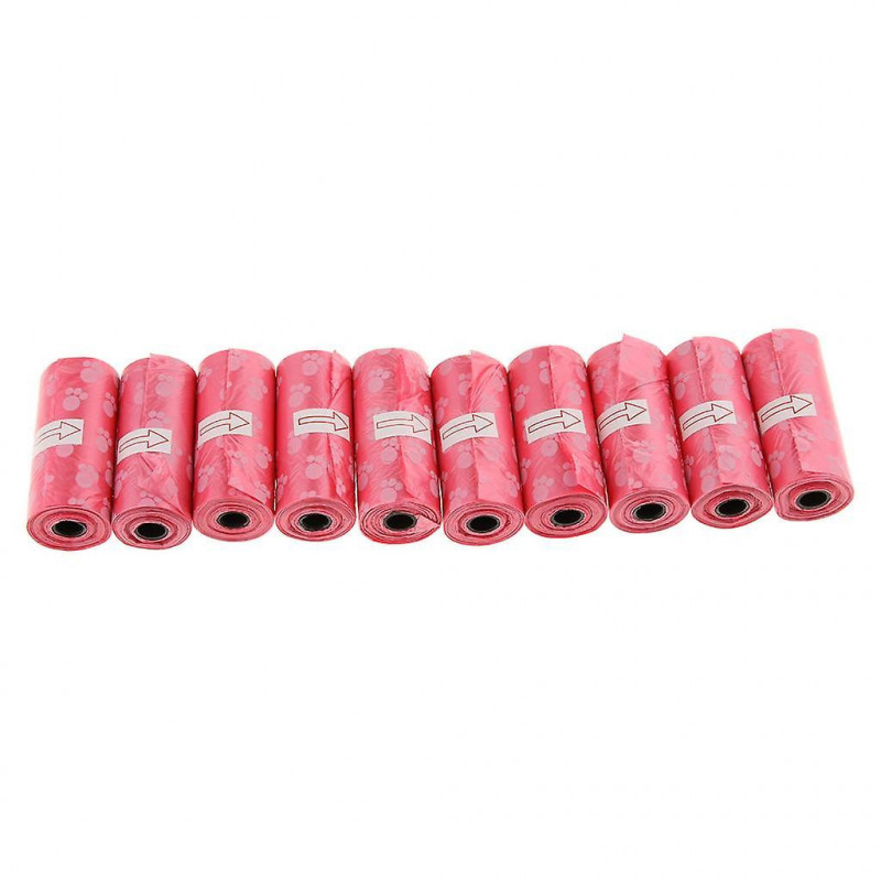 10pcs Pet Dog Puppy Waste Poop Bags Standard And Biodegradable Red