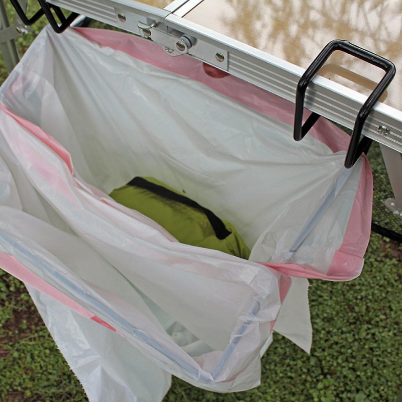 Hanging Rubbish Trash Garbage Bag Holder Camping Table Waste Bag Rack Clip