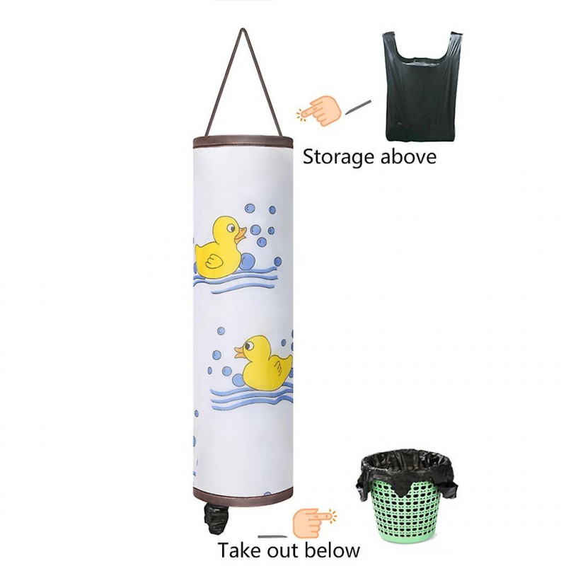 Plastic Bag Holder Fabric Large Grocery Shopping Bags Dispenser for Kitchen