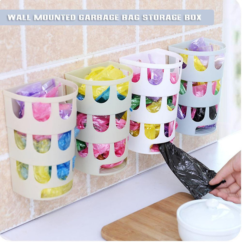 Hanging Storage Bag Plastic Bag Holder Wall-mounted Grocery Bag Dispenser