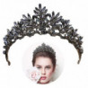 1pc Black Crown Tiara Baroque Queen Crown Black Wedding Tiara pour femmes Halloween Party