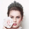 1pc Black Crown Tiara Baroque Queen Crown Black Wedding Tiara pour femmes Halloween Party