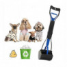 Pet Pooper Scooper, 24'' Inch Long Handle Solid Serrated Teeth Cleaning Pickup Clip Poop Scoop