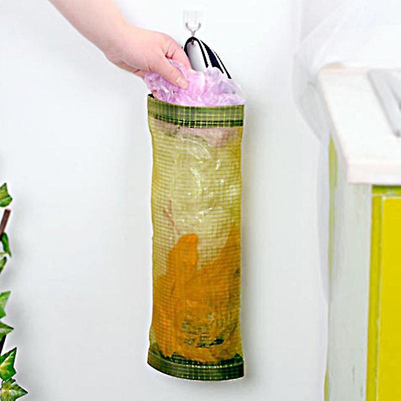 Wall Mounted Round Home Grocery Bag Holder Hanging Storage Trash Garbage Bag Q
