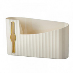 Cleaning Garbage Bag Storage Box Convenient Bag Extractor Wall-Mounted Type (Non-Perforated, Cream White)