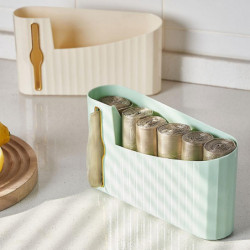 Cleaning Garbage Bag Storage Box Convenient Bag Extractor Wall-Mounted Type (Non-Perforated, Cream White)