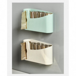 Cleaning Garbage Bag Storage Box Convenient Bag Extractor Wall-Mounted Type (Non-Perforated, Cream White)