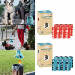 8 Rolls Dog Waste Station Bags More Thicker and Tougher Leak-Proof Easy Detach