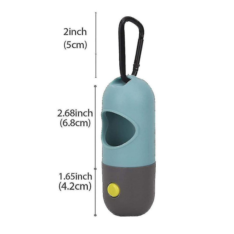 Distributeur de sac à crottes pour chiens avec lampe de poche LED intégrée et clip en métal pour laisse, déchets [...]