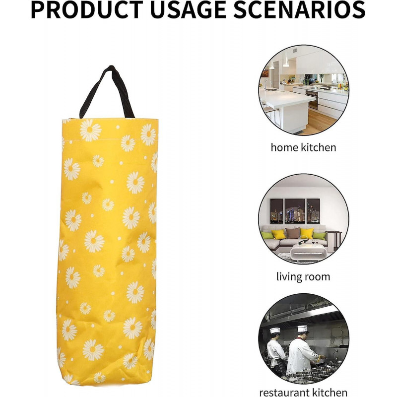 Kitchen Grocery Plastic Trash Bag Holder Washable Wall Mount Folding Little Daisy Storage Bag For Kitchen Bathroom [...]