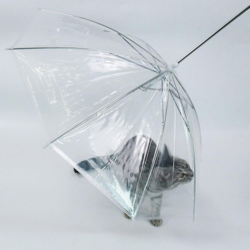 Pet Dog Umbrella Leash Transparent Umbrella for Small Dog Outdoor Walking