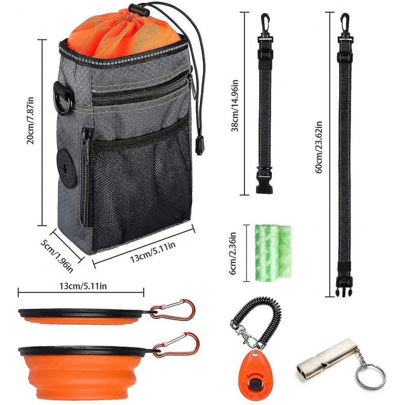 Dog Reflective Pouch Canine Feces Kit With Bag Holder Doggie Clicker Whistle Dog Reflective Pouch Canine Feces Kit With Bag Holder Doggie Clicker Whistle