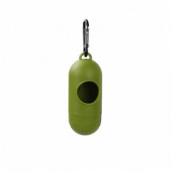 Dog Waste Bag Dispenser Leakproof Plastic with Back Hook Military Green Pills Shape
