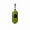 Dog Waste Bag Dispenser Leakproof Plastic with Back Hook Military Green Pills Shape