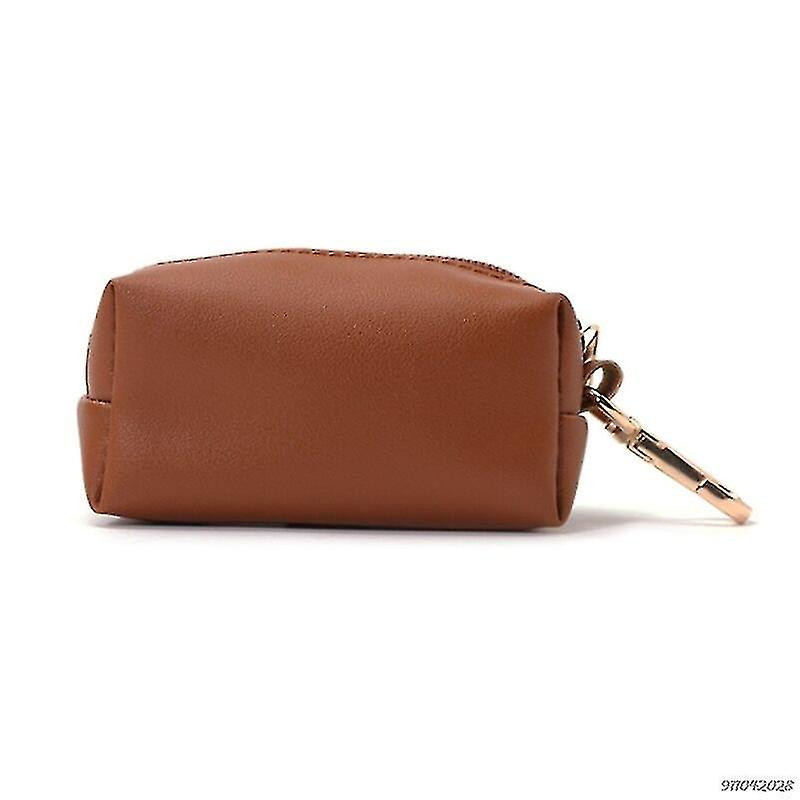 Travel Outdoor Protable Dog Poop Bag Dispenser Pu Leather Pouch Pet Cat Pick Up Poop Bag Holder Waste Bags