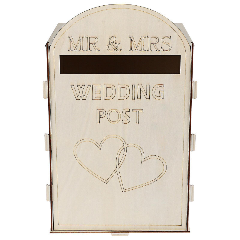 Boîte postale en bois de mariage Boîte aux lettres rustique Porte-cadeaux Ornements d’artisanat Fournitures de [...]