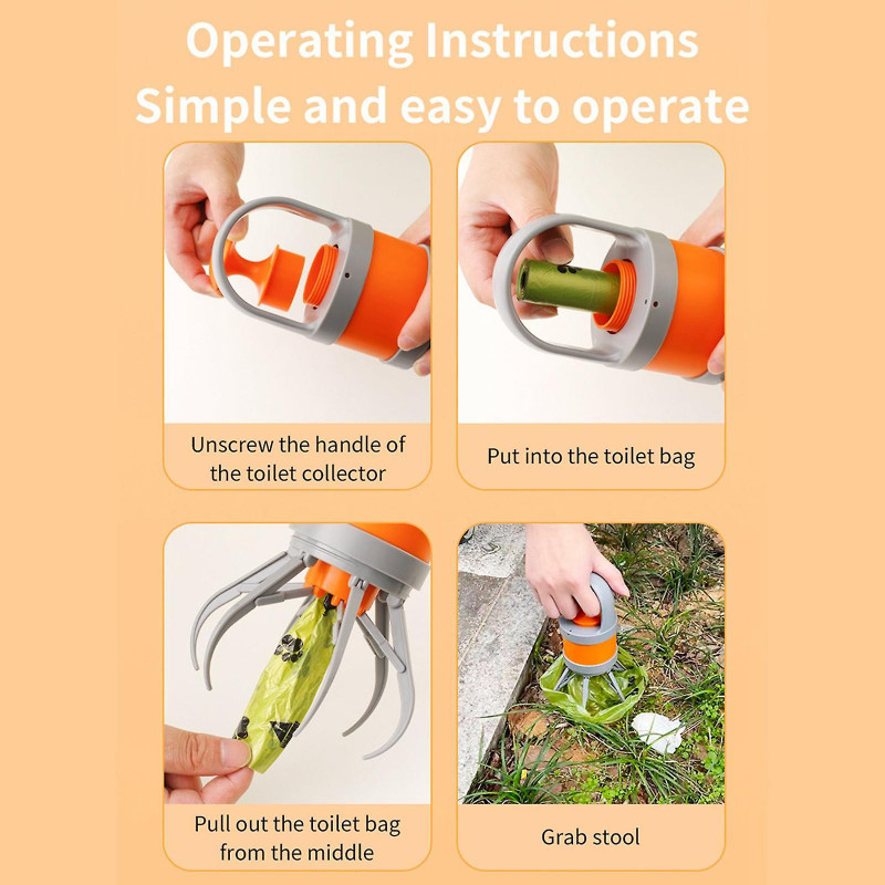 Dog Stool Scooper Waste Bag Dispenser Garbage Picker For Travel Outside