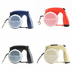 Retractable Dogs Leash 13Ft with Light, Poop Bags Holder, Food Water Cups