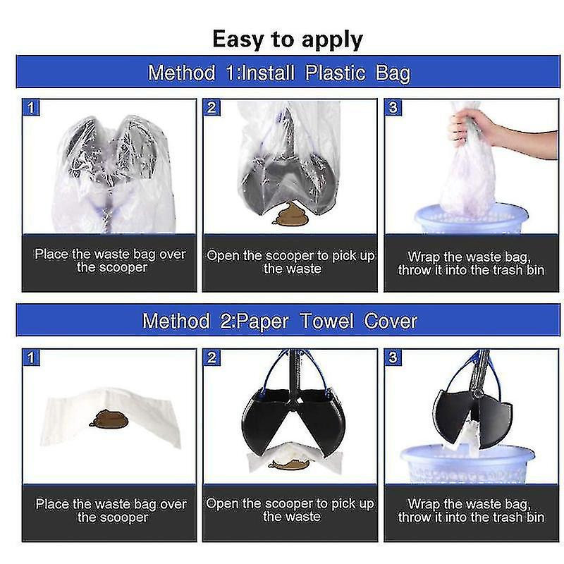 Fordable Pet Pooper Scooper, Non-breakable Dog Cat Long Handle, High Strength Material, Durable Spri