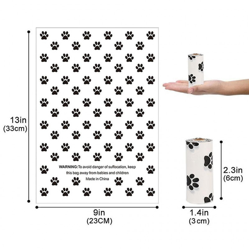 Biodegradable Dog Poo Bag Pet Poop Waste Bag With Dispenser 8roll