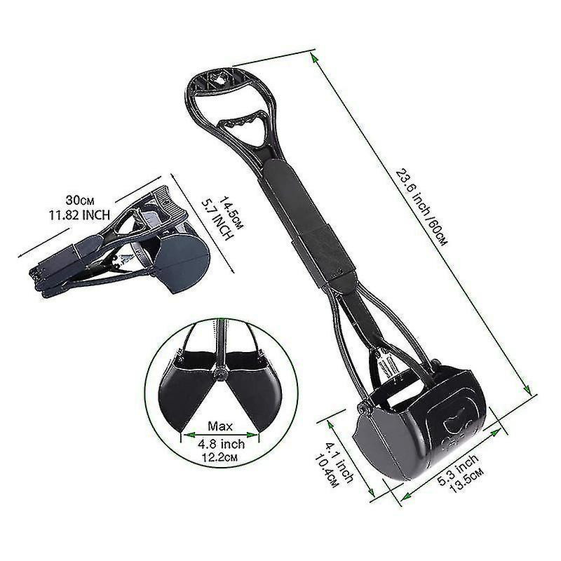 Fordable Pet Pooper Scooper, Non-breakable Dog Cat Long Handle, High Strength Material, Durable Spri