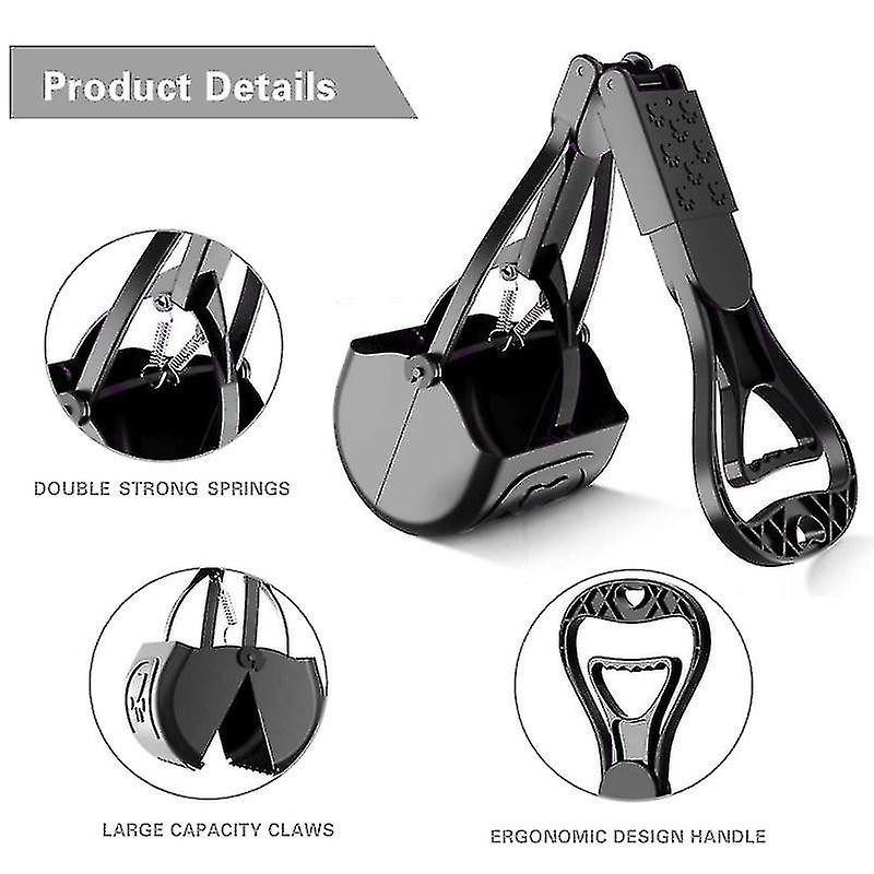 Fordable Pet Pooper Scooper, Non-breakable Dog Cat Long Handle, High Strength Material, Durable Spri