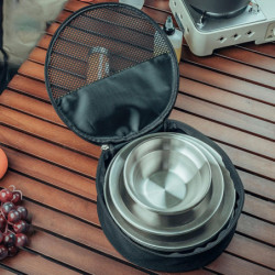 Dishes Storage Bag Zipper Tableware Bowl Round For Outdoor Kitchen Hiking